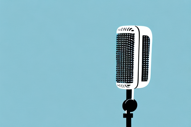 A microphone and a sound wave to represent a voice coaching business