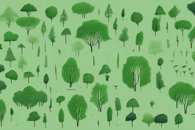 A green landscape with trees
