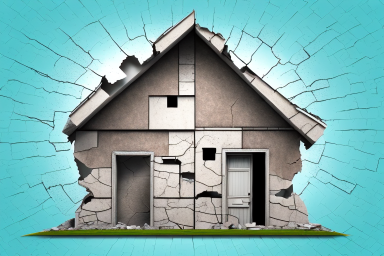 A house with a foundation that is cracked and in need of repair