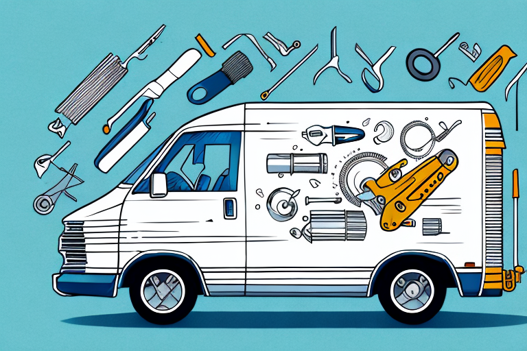 A mobile mechanic van with tools and equipment in the back