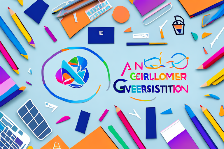 A colorful event planning business logo surrounded by a variety of customer acquisition strategies