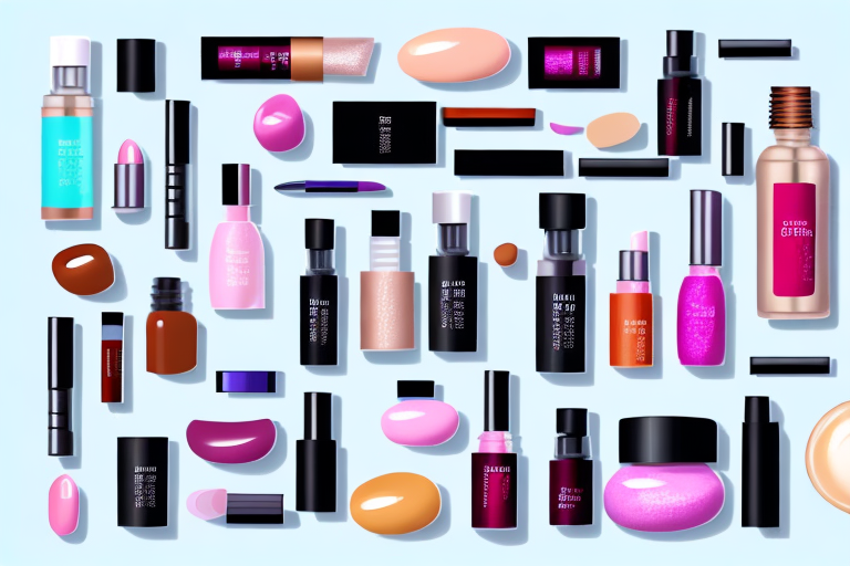 A colorful cosmetics product display