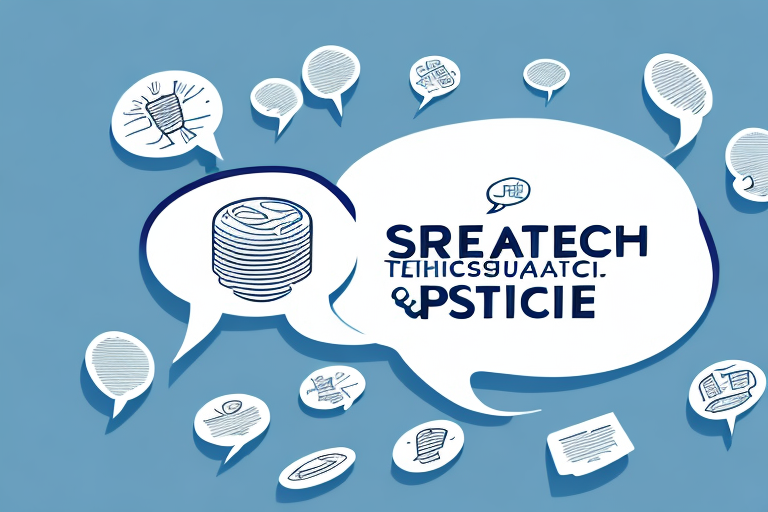 A speech bubble with a speech-language pathology services business logo inside