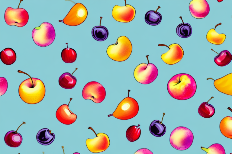 A colorful orchard with ripe fruit ready to be picked