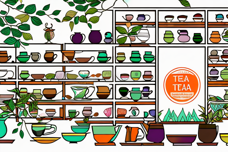A vibrant tea store