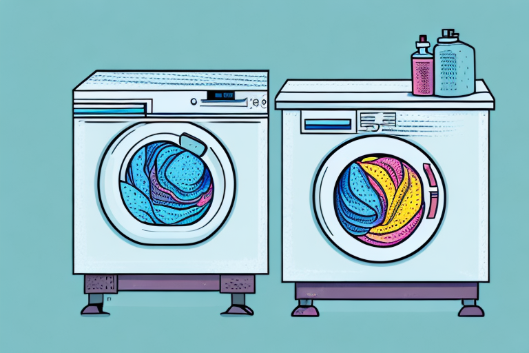A washing machine filled with colorful linen