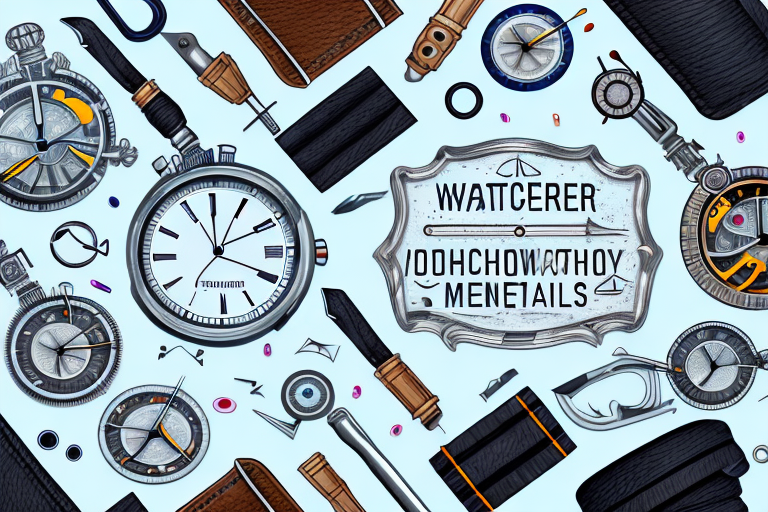 A watchmaker's tools and materials arranged in an artistic way