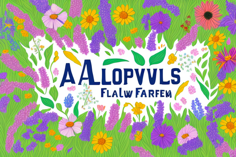 A wildflower farm with vibrant colors and a variety of blooms