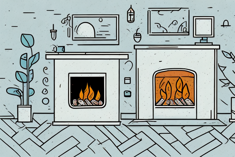 A fireplace surrounded by a warm