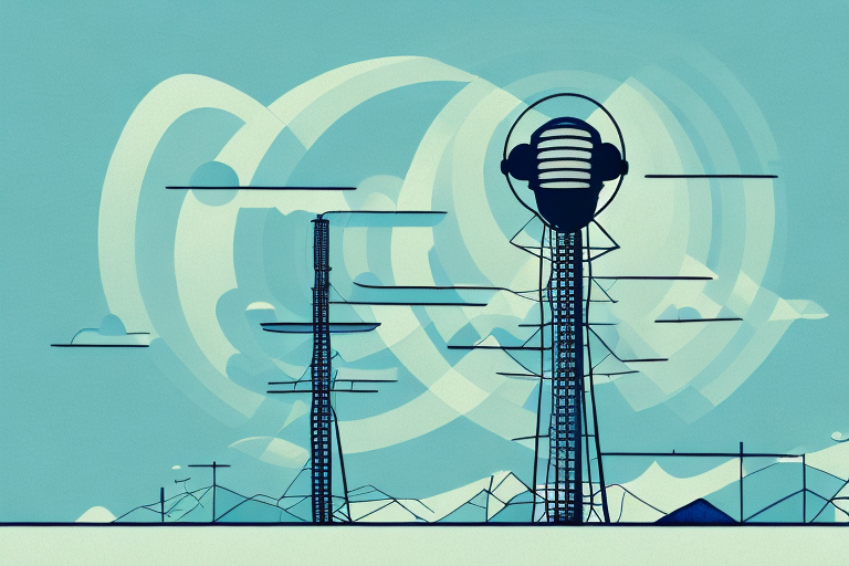 A radio tower broadcasting soundwaves into the sky
