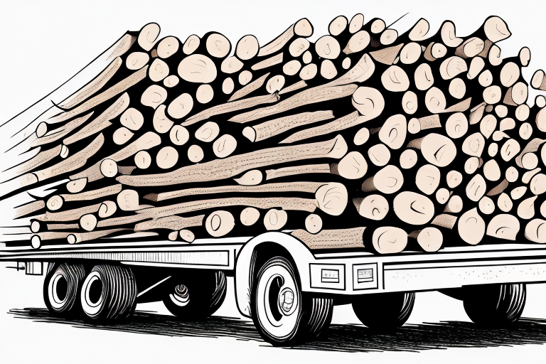 A firewood delivery truck with a pile of logs in the back