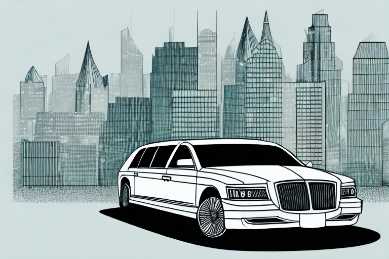A luxury limousine driving on a city street