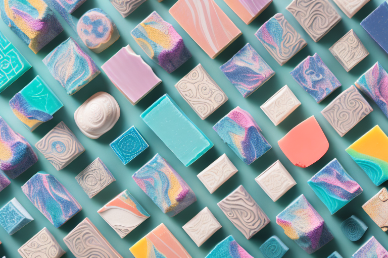 A colorful array of artisanal soaps
