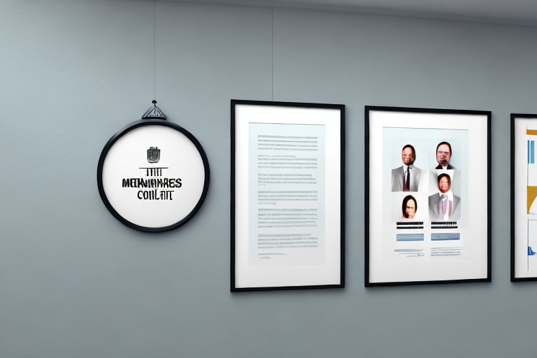 An asset management business office with a wall of framed customer testimonials