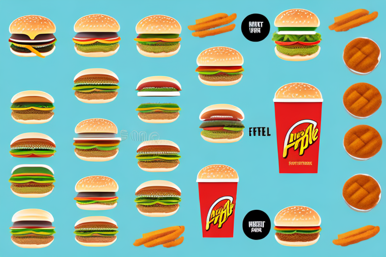 A comparison chart with various fast food items