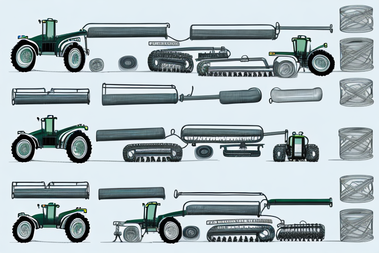 A variety of farm machinery and equipment side-by-side in a comparison chart