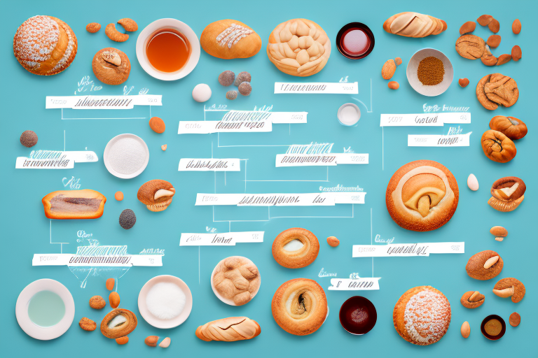 A comparison chart with bakery products