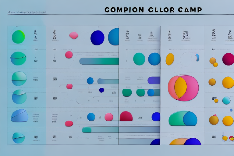 A comparison chart with different shapes and colors representing different data points