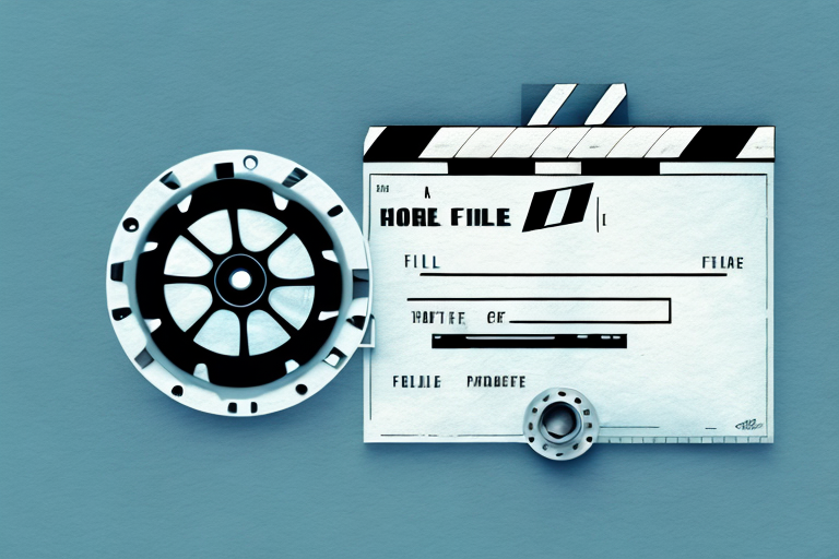 A film reel with a film projector