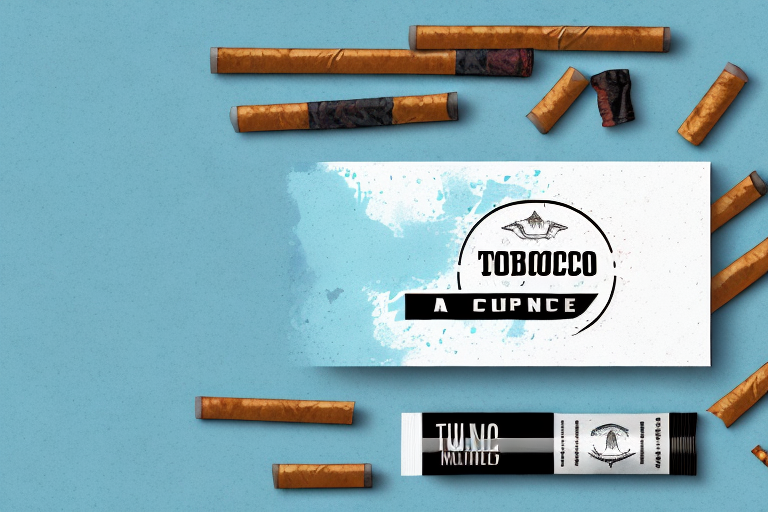 A tobacco product package with a sponsorship logo on it