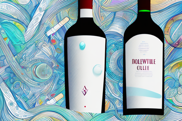 A bottle of wine or spirits with a modern