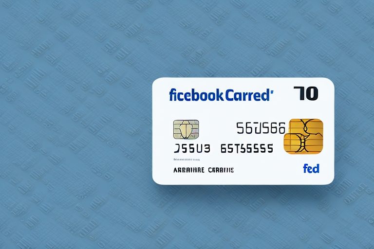 A credit card with a graph showing the success of a facebook ad campaign