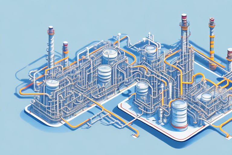 A petroleum refinery with a modern