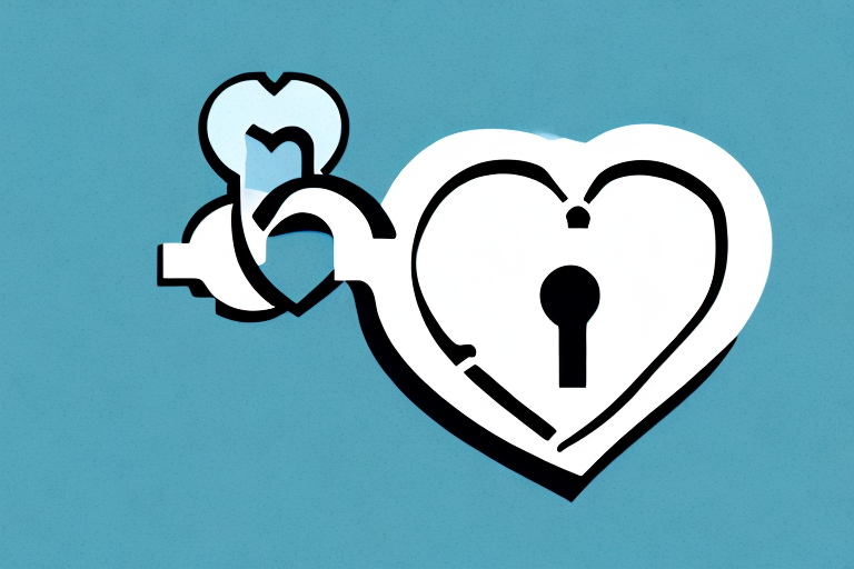 A heart-shaped lock with a keyhole in the center