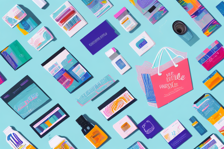 A vibrant online retail store with a shopping cart full of products