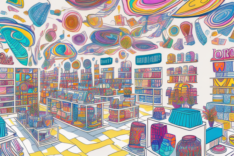 A home goods retail store filled with colorful