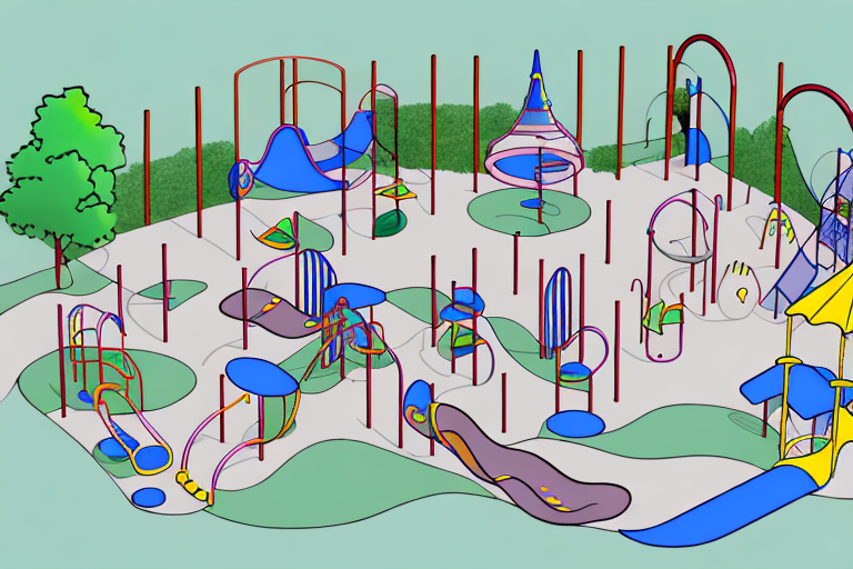 A custom playground building with colorful slides