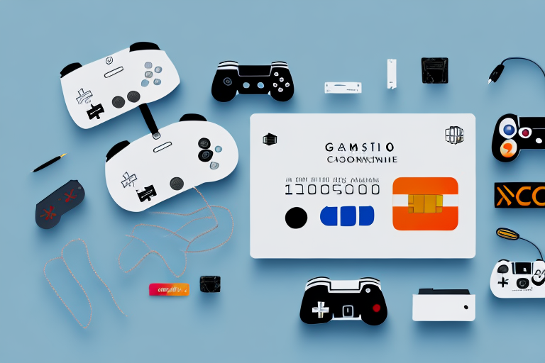 A gaming console and a credit card side-by-side