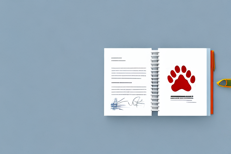 A pet insurance policy document with a paw print in the corner