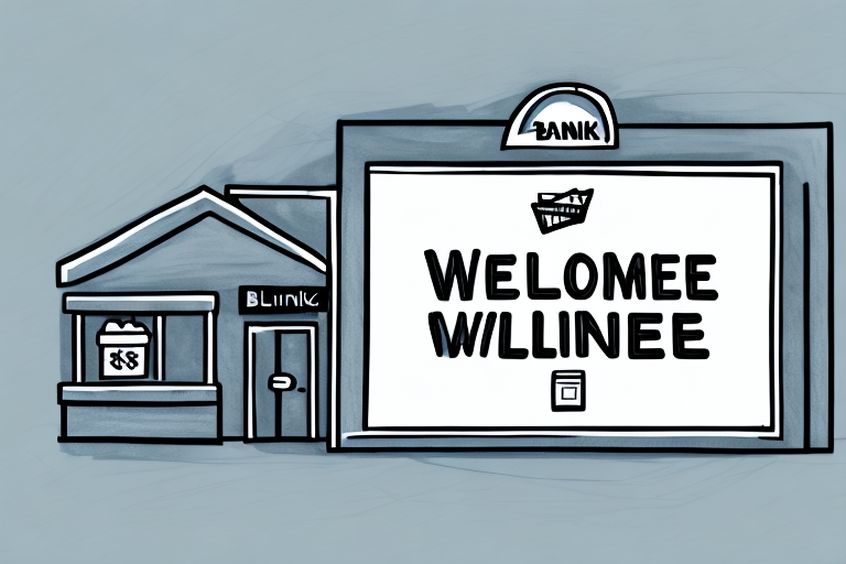 A retail banking business building with a sign outside that reads "low-income earners welcome"