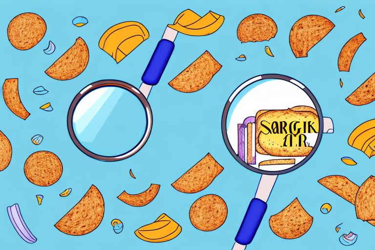 A snack food product with a search engine and a magnifying glass