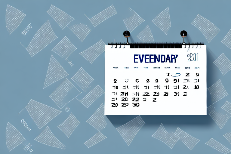 A calendar with events marked on it