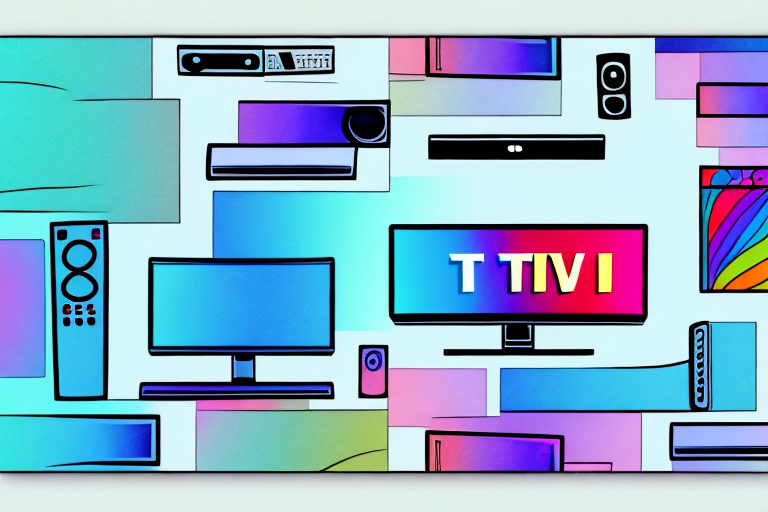A tv set with a variety of colorful cable channels streaming on the screen