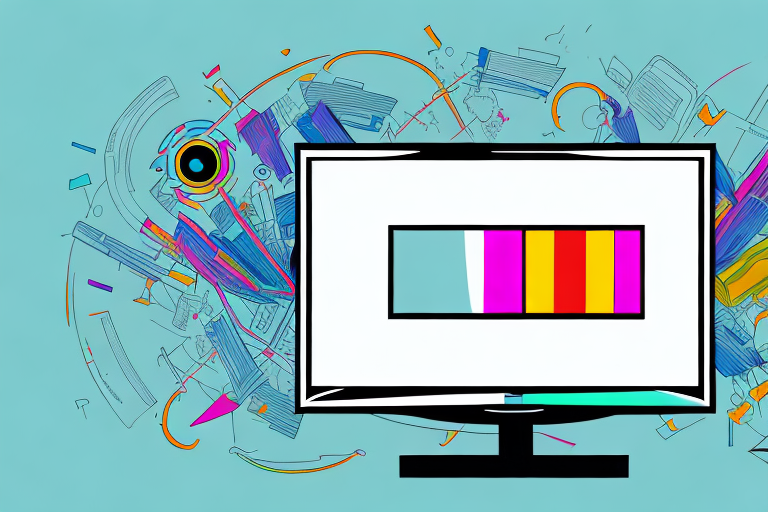 A television set with a colorful