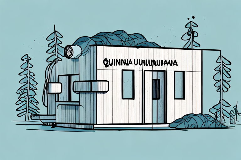 A sauna building with a creative event marketing campaign happening around it