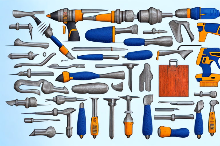 A house with tools and materials used in home improvement projects