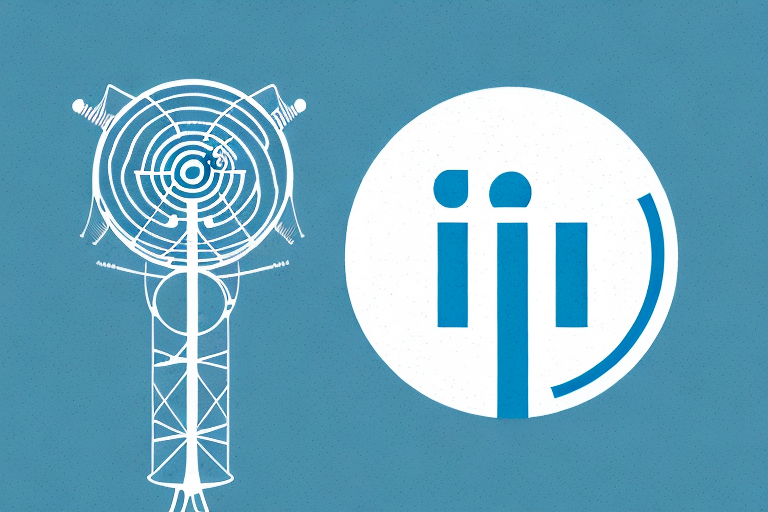 A radio broadcasting antenna with a linkedin logo hovering above it