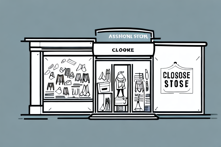 A fashion retail store with a "closed" sign in the window
