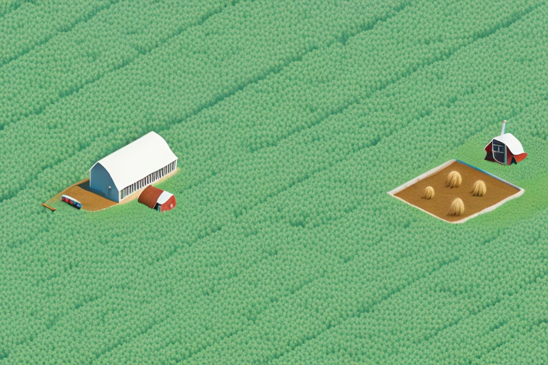 A farm with a barren field
