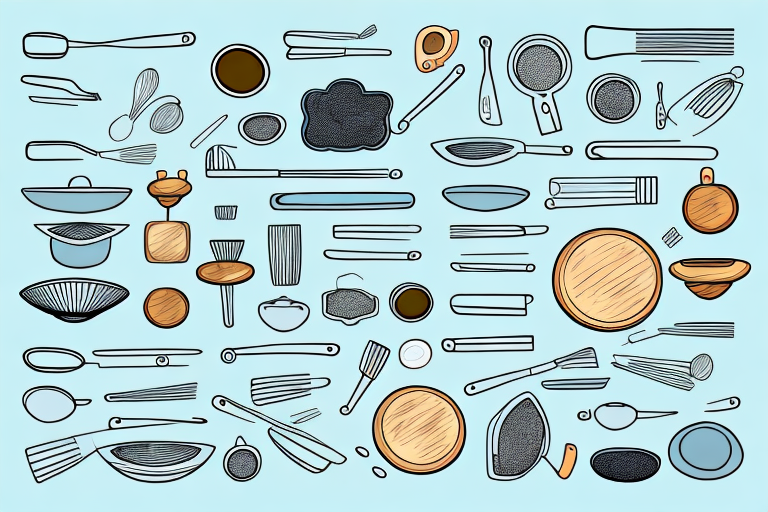 A kitchen with a variety of cooking utensils and ingredients