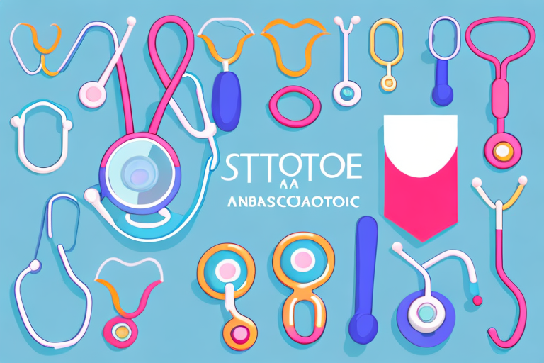 A colorful stethoscope with a ribbon or bow around it