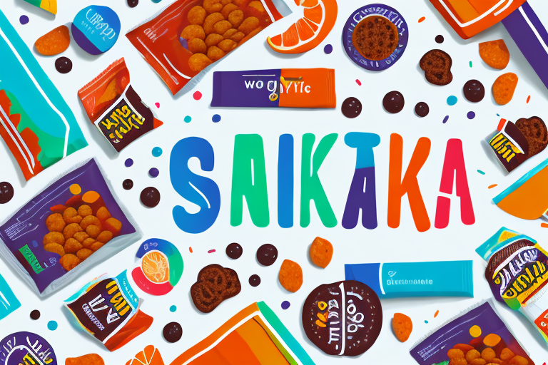 A snack food product surrounded by a variety of colorful