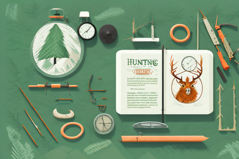 A hunting guide in a forest setting