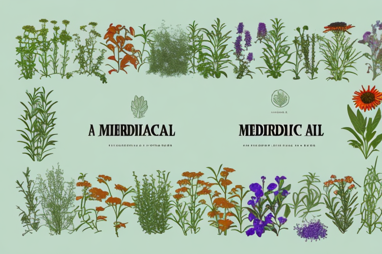 A medicinal herb farm with a variety of herbs