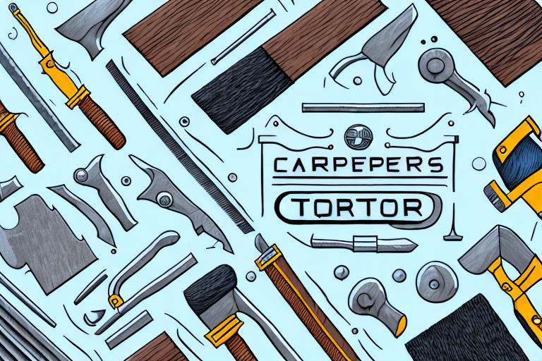 A carpenter's tools and materials in a creative way