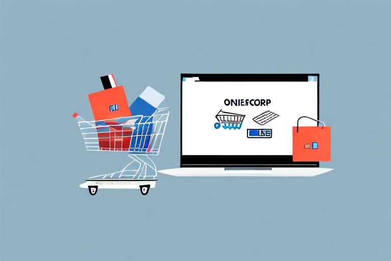 An online retail store with a laptop
